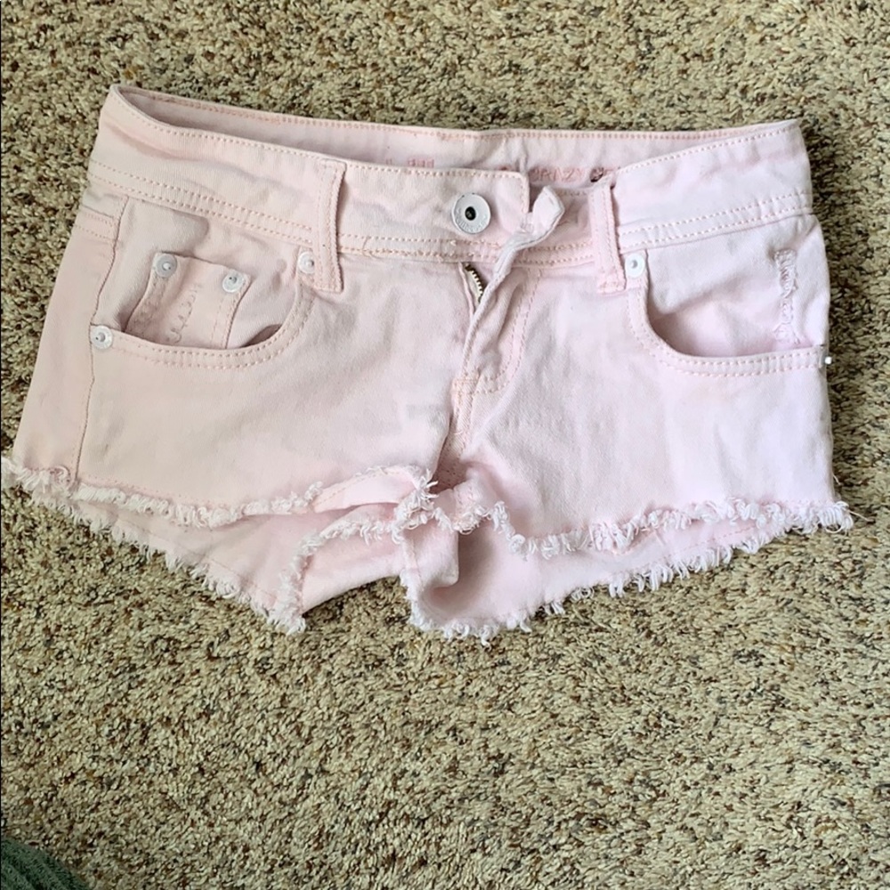 Light pink low rise shorts